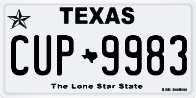 TX license plate CUP9983