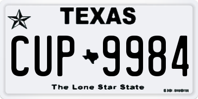 TX license plate CUP9984
