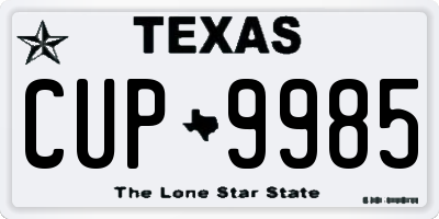 TX license plate CUP9985