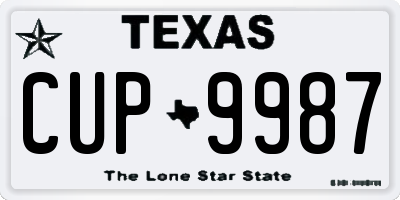 TX license plate CUP9987
