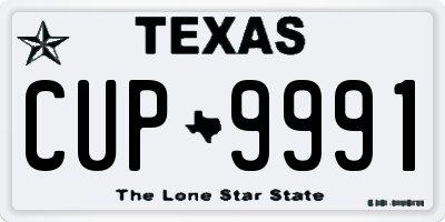 TX license plate CUP9991