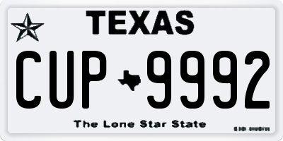 TX license plate CUP9992