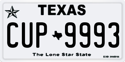 TX license plate CUP9993