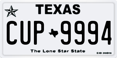 TX license plate CUP9994