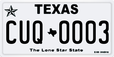 TX license plate CUQ0003