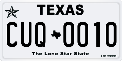 TX license plate CUQ0010