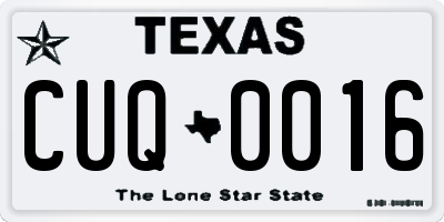 TX license plate CUQ0016