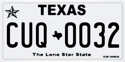 TX license plate CUQ0032