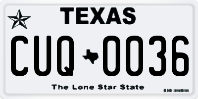 TX license plate CUQ0036