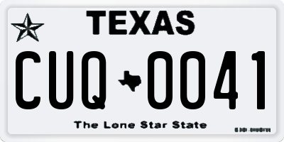 TX license plate CUQ0041