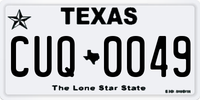 TX license plate CUQ0049