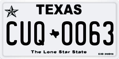 TX license plate CUQ0063