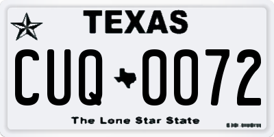 TX license plate CUQ0072