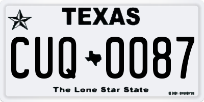 TX license plate CUQ0087