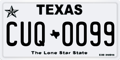 TX license plate CUQ0099