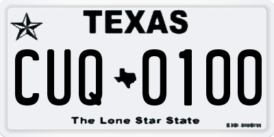 TX license plate CUQ0100