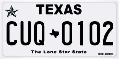 TX license plate CUQ0102