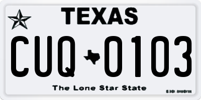 TX license plate CUQ0103