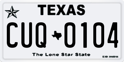 TX license plate CUQ0104