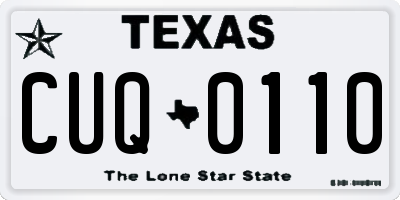 TX license plate CUQ0110