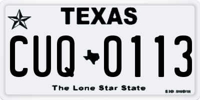 TX license plate CUQ0113