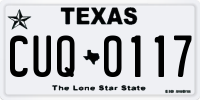 TX license plate CUQ0117