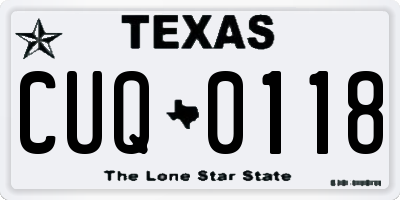 TX license plate CUQ0118