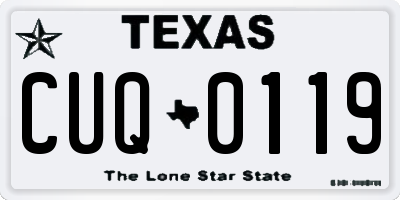 TX license plate CUQ0119