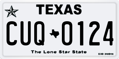 TX license plate CUQ0124