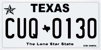 TX license plate CUQ0130