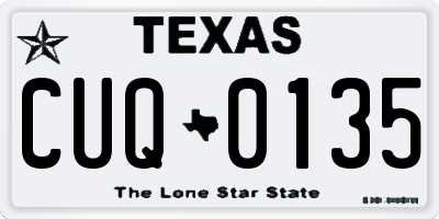 TX license plate CUQ0135