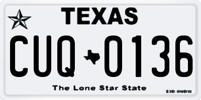TX license plate CUQ0136