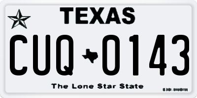 TX license plate CUQ0143
