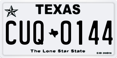 TX license plate CUQ0144