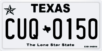 TX license plate CUQ0150