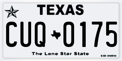 TX license plate CUQ0175