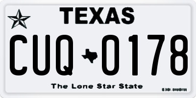 TX license plate CUQ0178