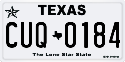 TX license plate CUQ0184