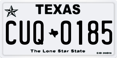 TX license plate CUQ0185