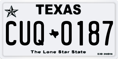 TX license plate CUQ0187