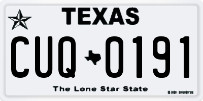 TX license plate CUQ0191
