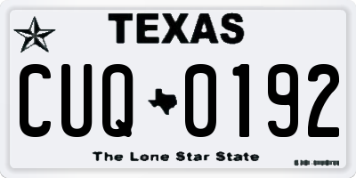 TX license plate CUQ0192