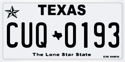 TX license plate CUQ0193