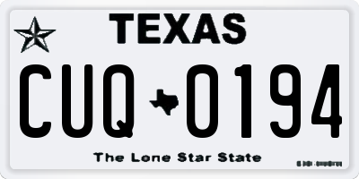 TX license plate CUQ0194
