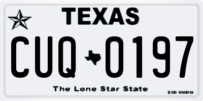 TX license plate CUQ0197