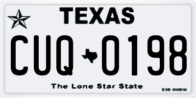 TX license plate CUQ0198