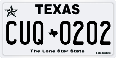 TX license plate CUQ0202