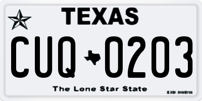 TX license plate CUQ0203