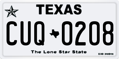 TX license plate CUQ0208