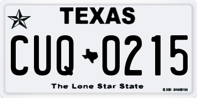 TX license plate CUQ0215